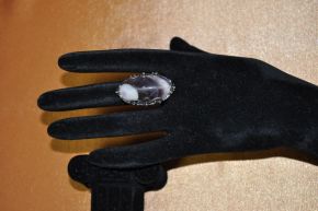 Кольцо из мельхиора в посеребрении с аметистом "Ренессанс"